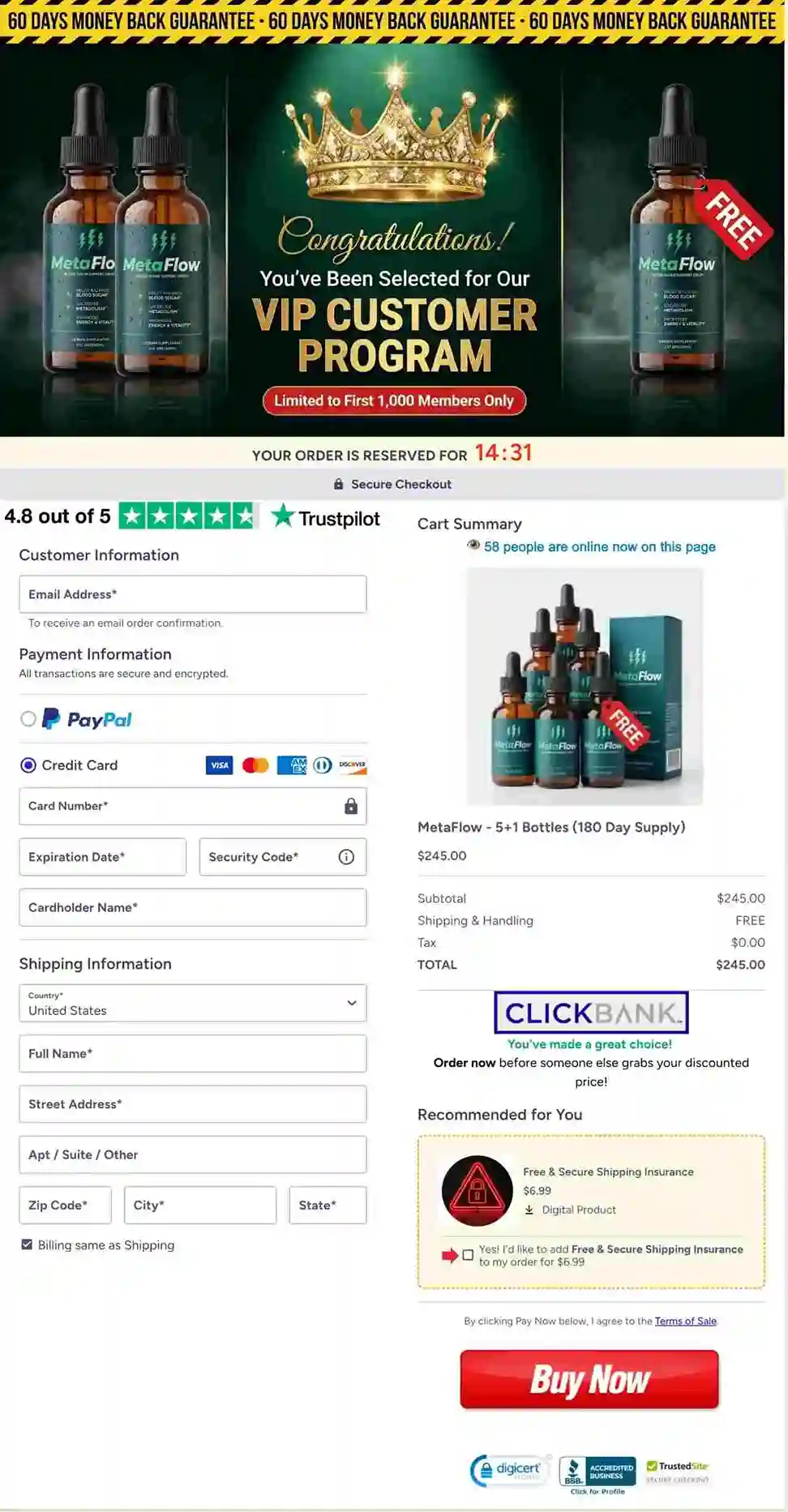 MetaFlow Secure Checkout — Order Official USA 2026